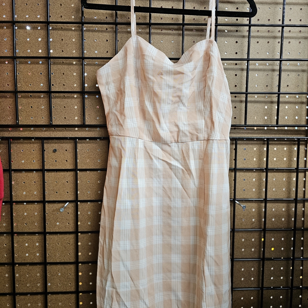 BP Peach Plaid Dress
